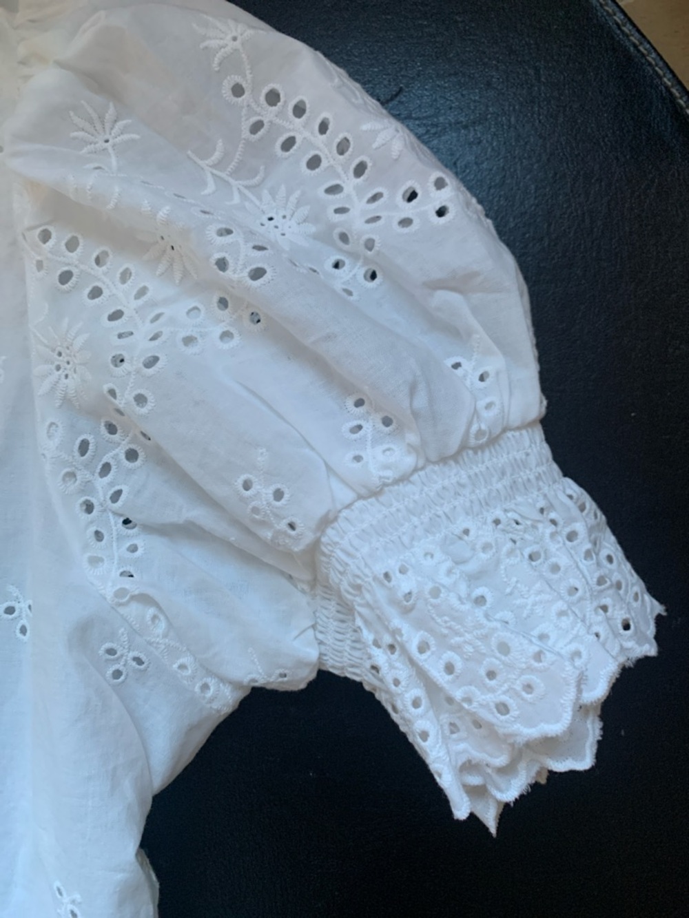 ROMANTIC COTTAGE-CORE LACE BLOUSE WHITE LARGE NEW - Picture 5 of 7